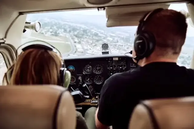 CFI and student in flight over Los Angeles