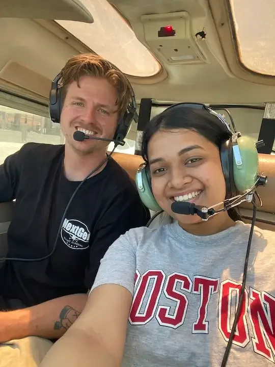 CFI and student pilot debriefing after a training flight